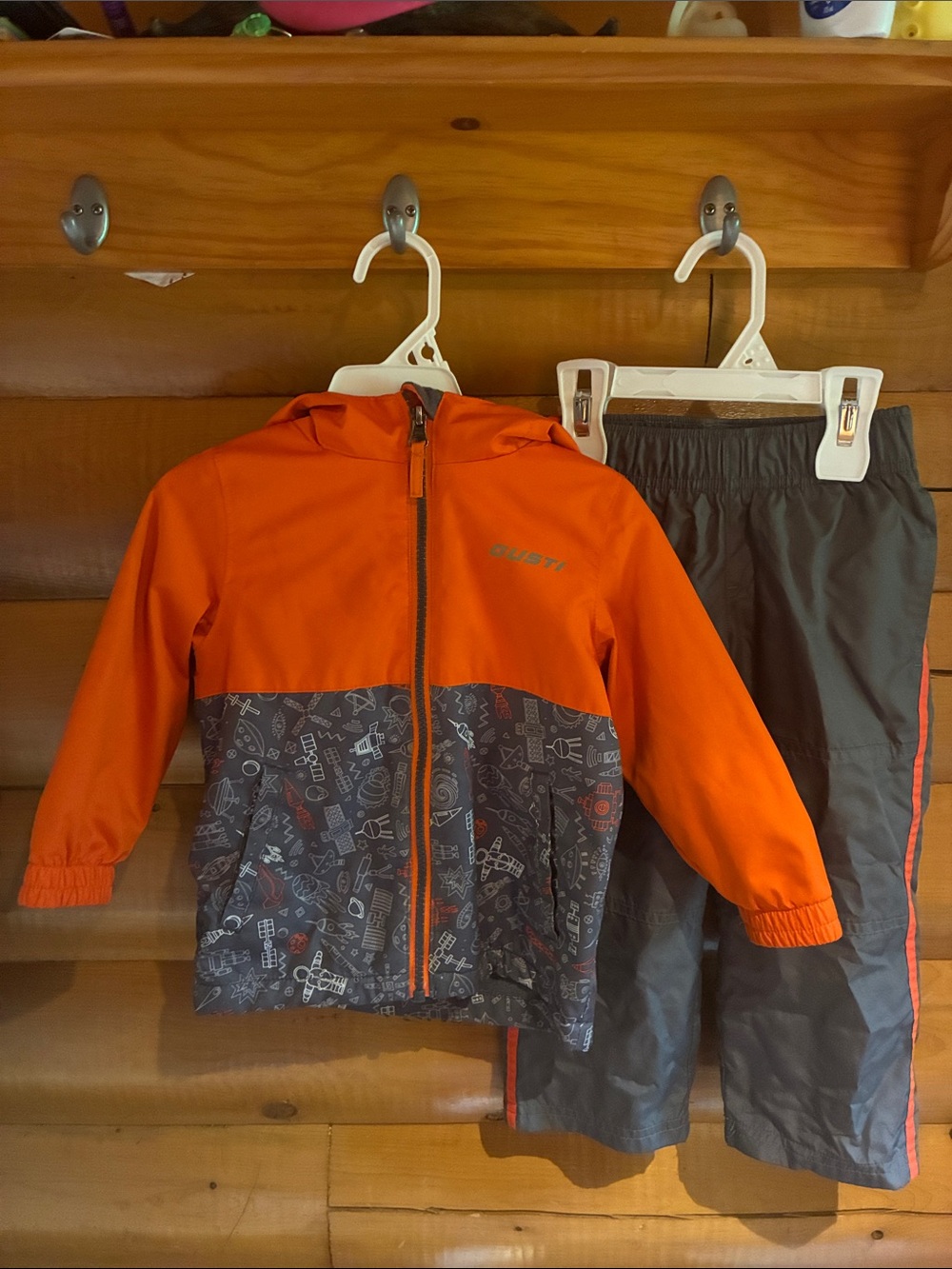 Gusti Orange and Gray Toddler Jacket and pants